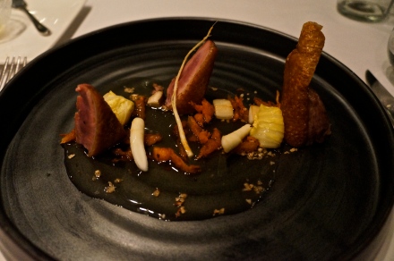 Ginseng duck with cabbage.